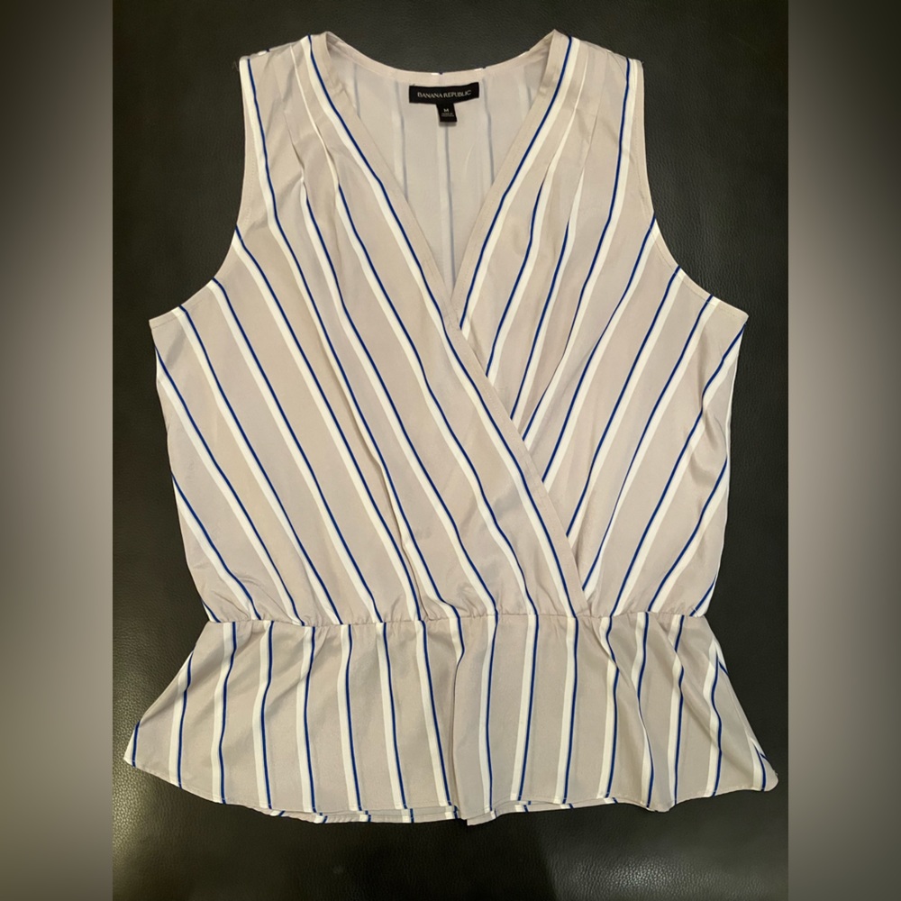 Sleeveless striped blouse